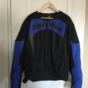 Scorpion EXO Motorcycle Jacket XL Get Stung Black Blue.
